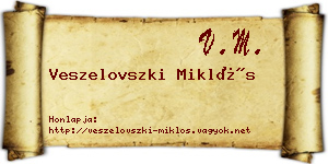 Veszelovszki Miklós névjegykártya