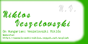 miklos veszelovszki business card
