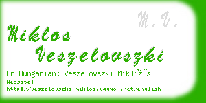 miklos veszelovszki business card